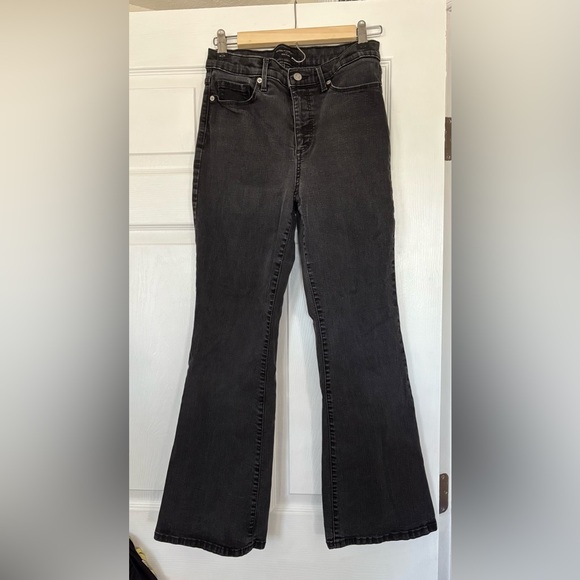 Banana Republic Denim - Banana Republic Black High-Rise Flared Jeans